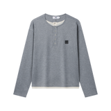 [Limited Preorder 45 Days] Hou Minghao FAD3AWAY FA Faux Layered Waffle Knit Long Sleeve Tee