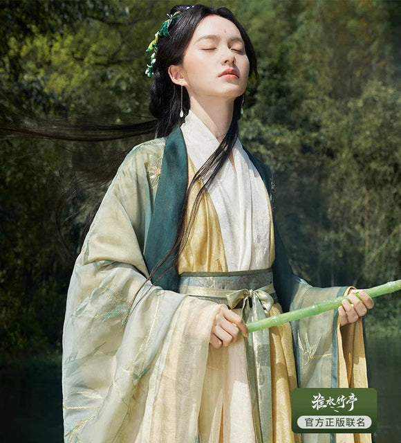 Love in Pavilion Official Merch - Moonlight Pavilion Green Hanfu Set [SHI SAN YU Collab]