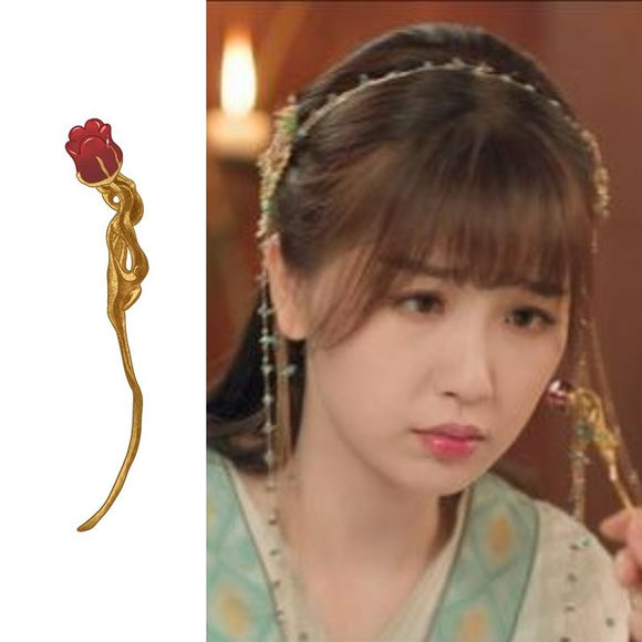 Love Between Fairy and Devil Merch - Little Orchid Same Style Inspired Heart-hiding Hairpin