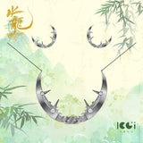 Whispers of Fate x KOOCI Official Merch - Chi Yun Crescent Necklace & Earring Set