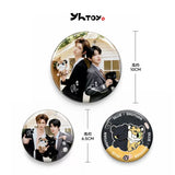 [In Stock] Deep In Official Merch - Ollie & Shu Yuan "Leopard & Cat" CP Badge Set / Magnetic Smartphone Grip