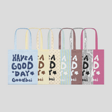 [In Stock] Bai Jingting GOODBAI Have a Good Day Lightweight Packable Printed Canvas Tote Bag